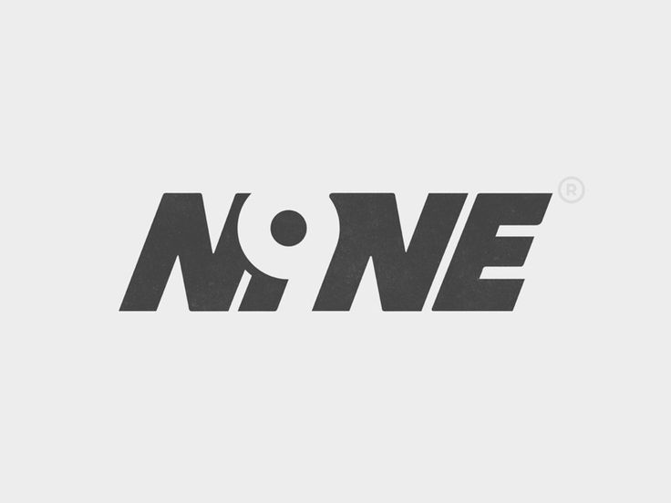 the logo for no one is shown in black and white on a light gray background