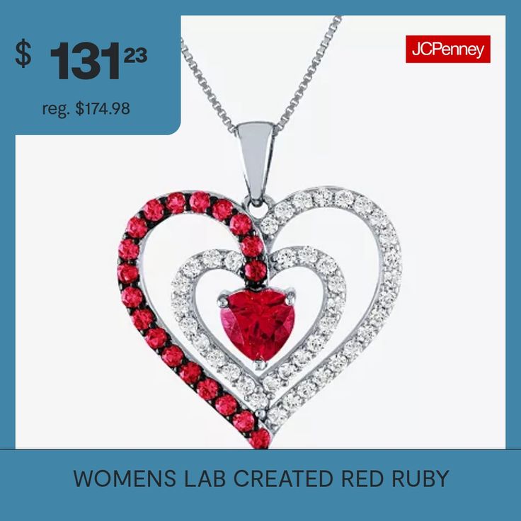 Features: Quick ShipJewelry Closure: Spring Ring ClaspShape: HeartStone Cut: HeartStone Millimeter Measurement: 6 Mm Width, 6 Mm LengthMetal Color: WhiteChain Length: 18 InchPendant Length: 25mmPendant Width: 22.7mmChain Construction: BoxCare: Wipe CleanStone Type: 20 Lab Created Ruby, 40 Lab Created SapphireAuthenticity: Lab Created StoneBirthstone: July BirthstoneMetal: Sterling SilverNecklace Type: Pendant NecklacesCountry of Origin: Imported Red Heart-shaped Birthstone Jewelry, Heart-shaped Gemstone Jewelry For Valentine's Day, Red Open Heart Birthstone Jewelry, Valentine's Day Heart-shaped Gemstone Jewelry, Ruby Heart Pendant Jewelry For Anniversary, Red Gemstone Necklace For Valentine's Day, Valentine's Day Gemstone Pendant Jewelry, Ruby Heart Pendant Jewelry For Valentine's Day, Ruby Heart Pendant For Valentine's Day