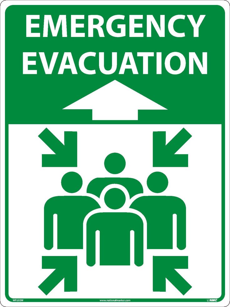 an emergency sign with the words emergency evaculation