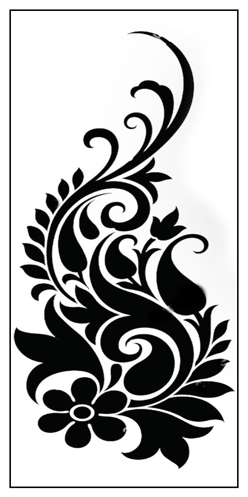 a black and white flower design on a white background