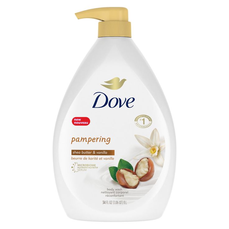 Pampering Body Wash with Shea Butter & Warm Vanilla | Dove Dove Pampering, Dove Purely Pampering, Shea Butter Body Wash, Sensitive Body Wash, Body Wash For Dry Skin, Sensitive Skin Body Wash, Liquid Body Wash, Vanilla Body Wash, Dove Beauty