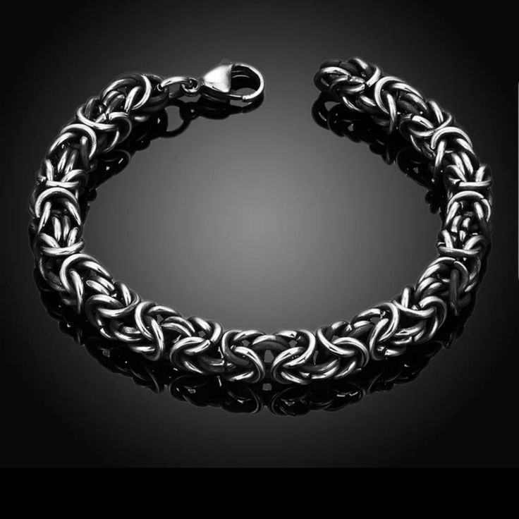 This Bracelet Is Gorgeous! Made Of Stainless Steel. Won't Tarnish Or Turn. About 21 Cm In Length. Bnwot. Great Gift! Retails For About $85 Mens Link Bracelet, Mens Chain Bracelet, Stainless Steel Bracelet Men, Retro Bracelet, Twisted Bracelet, Rock Jewelry, Metal Bracelets, Chains For Men, Steel Bracelet