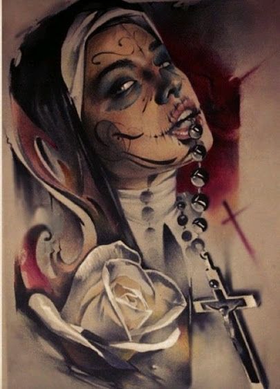 a drawing of a nun holding a cross and a rose in her hand with the caption pinterest best fondos de pantal images on