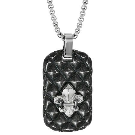 Jewelry Closure: Lobster ClaspLink Construction: SolidShape: Dog Tag, Fleur De LisStone: No StoneMetal Color: GrayChain Length: 24 InchChain Width: 2 MillimetersPendant Length: 36mmPendant Width: 19mmMetal: Sterling SilverChain Construction: BoxCare: Wipe CleanCountry of Origin: Imported Silver Dog, Men Jewelry, Sterling Silver Mens, Dog Tag, Dog Tags, Pendant Necklaces, Dog Tag Necklace, Jewellery And Watches, Mens Jewelry