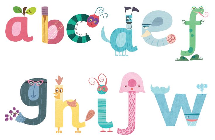 the letters are made up of different animals