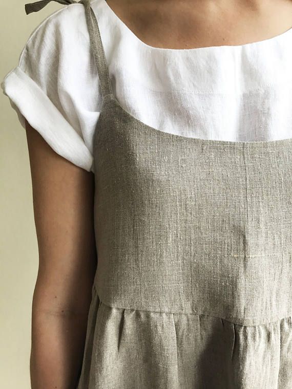 Natural Linen Strap Dress, Womens Sundress, Linen Jumper Dress, Plus Size Dress, Sleeveless Dress Linen Dress Women Jumper Pinafore Sundress Linen Jumper, Black Pinafore, Diy Sy, Linen Pinafore, Linen Dress Women, Easy Dress, Estilo Hippie, Dress Linen, Pinafore Dress