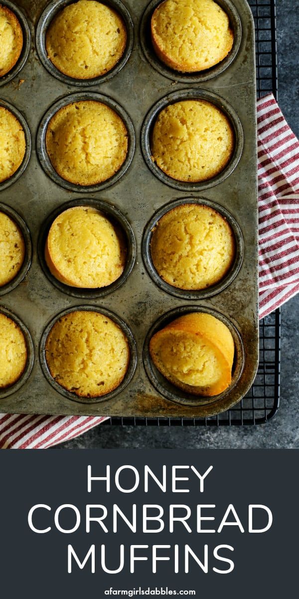 honey cornbread muffins in a muffin tin