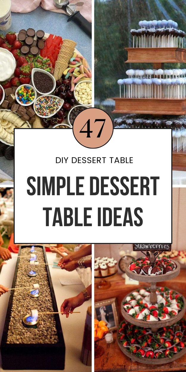 a collage of different desserts with the words diy dessert table on it