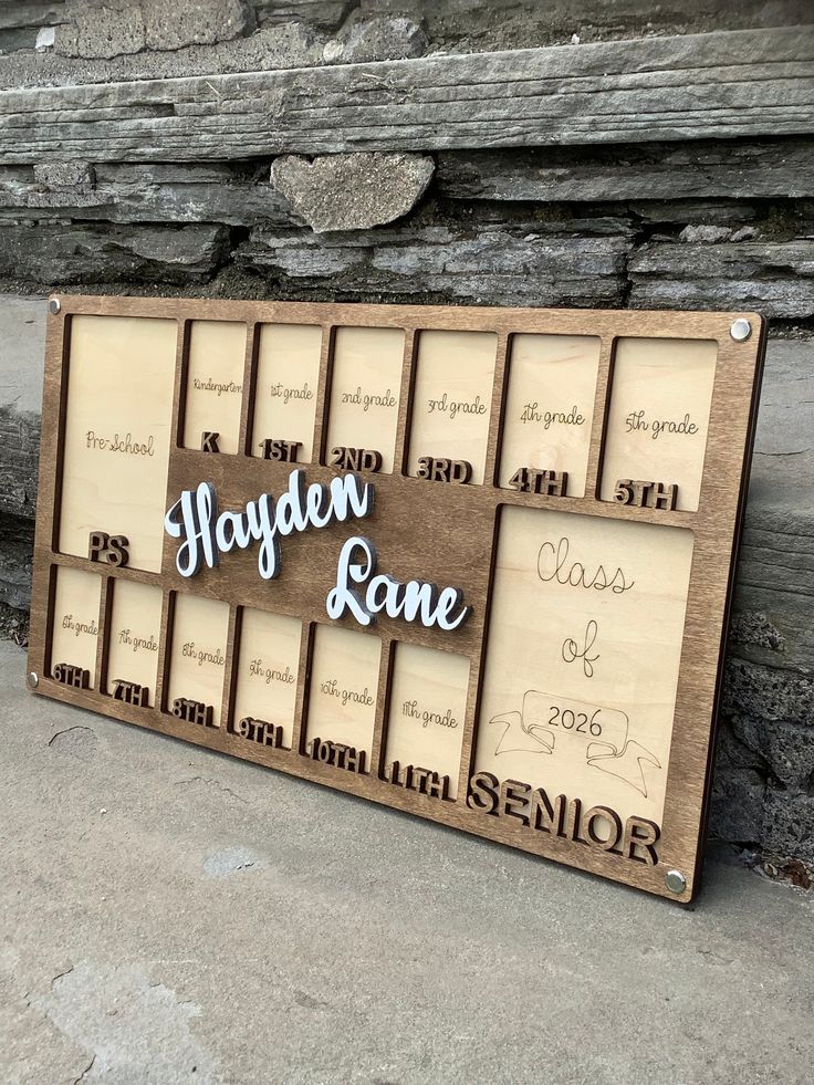 a wooden sign that has been made to look like it is for someone's wedding