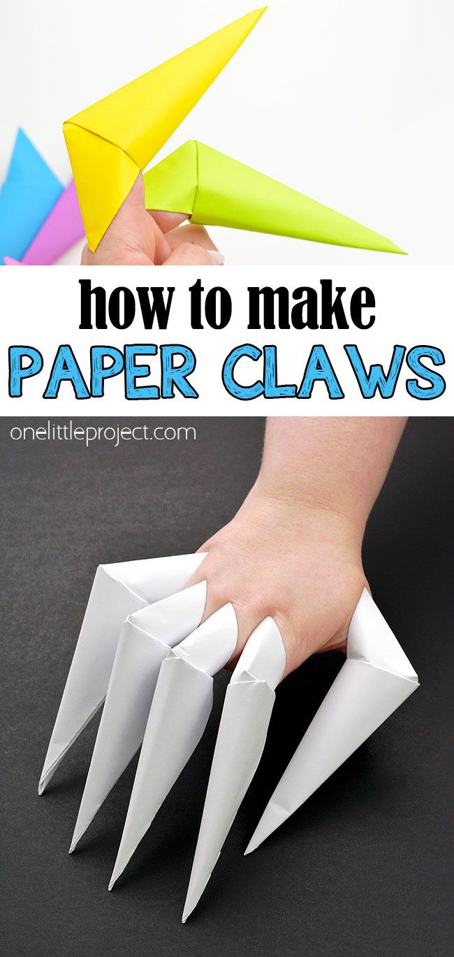 how to make paper claws that look like they are folded in different colors and sizes