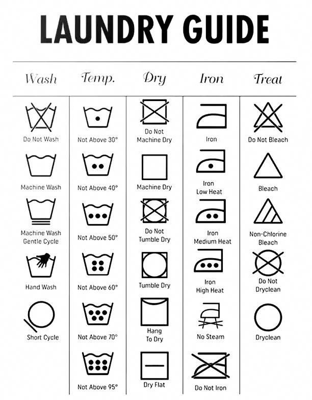 the laundry guide is shown in black and white