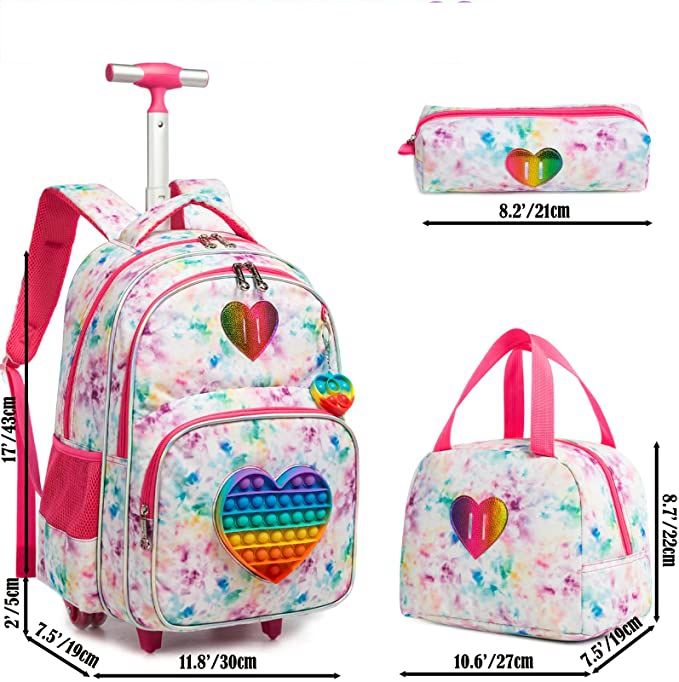 Children 3pcs Schoolbag set with Wheels School Trolley Bag with lunch bag School Rolling Backpack Set Wheeled backpack for girls - AliExpress School Bags With Wheels, Kids Rolling Backpack, Roller Backpacks, Girls Luggage, Yoda Wallpaper, School Lunch Bag, Kawaii Bags, Backpack Set, Rolling Backpack