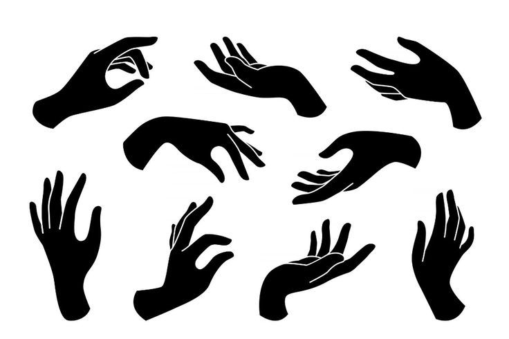 black and white silhouettes of hands reaching for each other