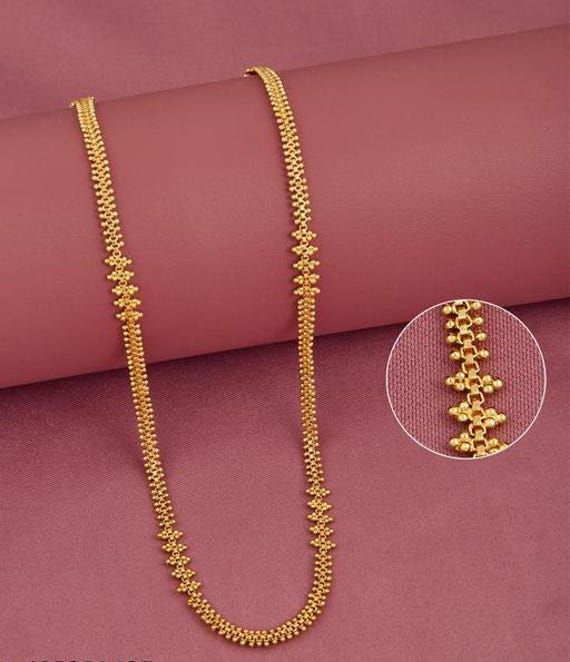 Material:- Brass, Gold Platted These Beautiful Gold Platted Necklace Best for gifting and personal use, You can gift your Girlfriend, Mother, Sister , Relatives , Neighbours etc. Combine it with Matching Dress and be the Limelight of every Occasion ( Diwali, Birthday, Anniversary, Christmas, Any Ritual Festival). Suitable for all Occasions. a)These are very skin Friendly. b)The plating is Non- Allergic and safe for all Environment. Gift for Her, Best Friend Gift, Gift Ideas, Valentines Day Gift, Golden Long Necklace, Laxmi Pendant Gold Temple Jewellery, Mop Chain Designs Gold, Beaded Saree, Long Chain Gold, Gift Ideas Valentines Day, Golden Chain Necklace, Minimalist Gold Necklace, Long Gold Necklace