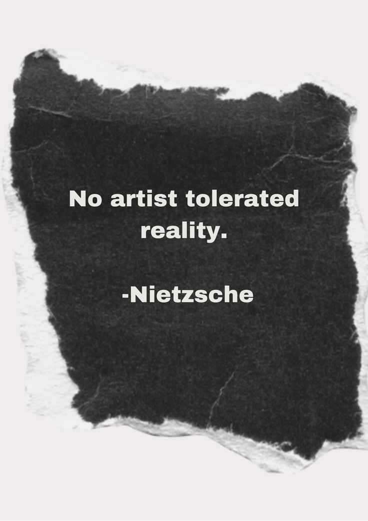 a piece of paper with the words no artist tolerrated reality in white on it