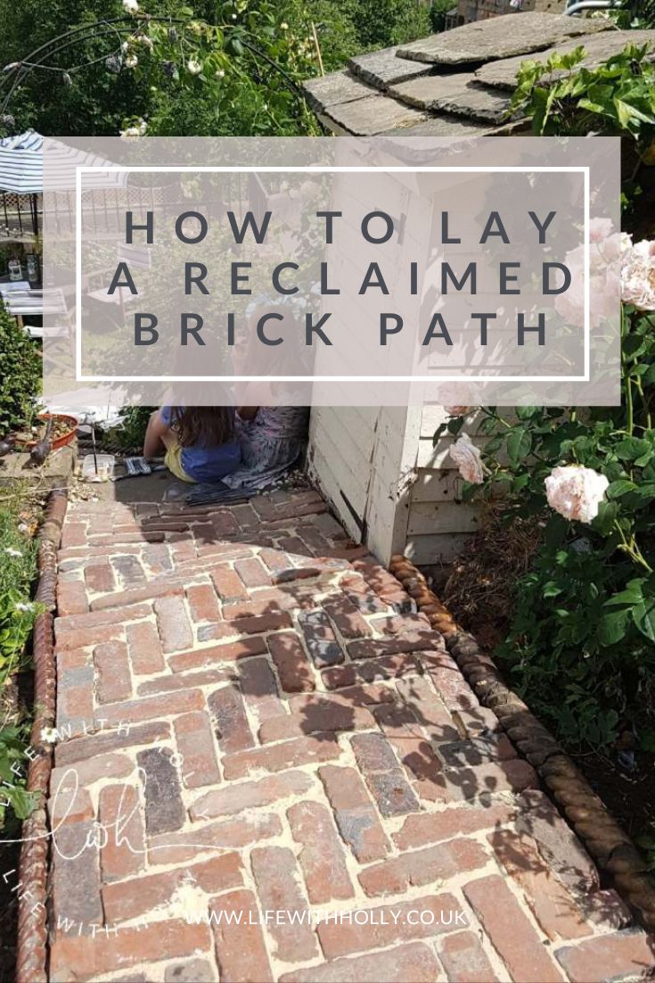 a brick path with the words how to lay a reclamed brick path on it