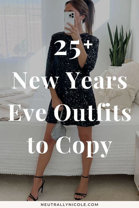 New Years Glam Outfit, New Year Dress Ideas Nye Party, Outfit Ideas New Year, New Year Look 2024, Nye Outfit Inspo 2024, Outfit Ideas For New Years Party, New Year’s Eve House Party Outfit Casual, Cute Casual Nye Outfit, 2025 Nye Outfit