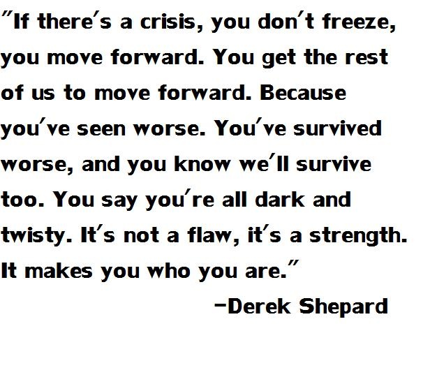 a poem written in black and white with the words if there's a crisis, you don't freeze, you move forward