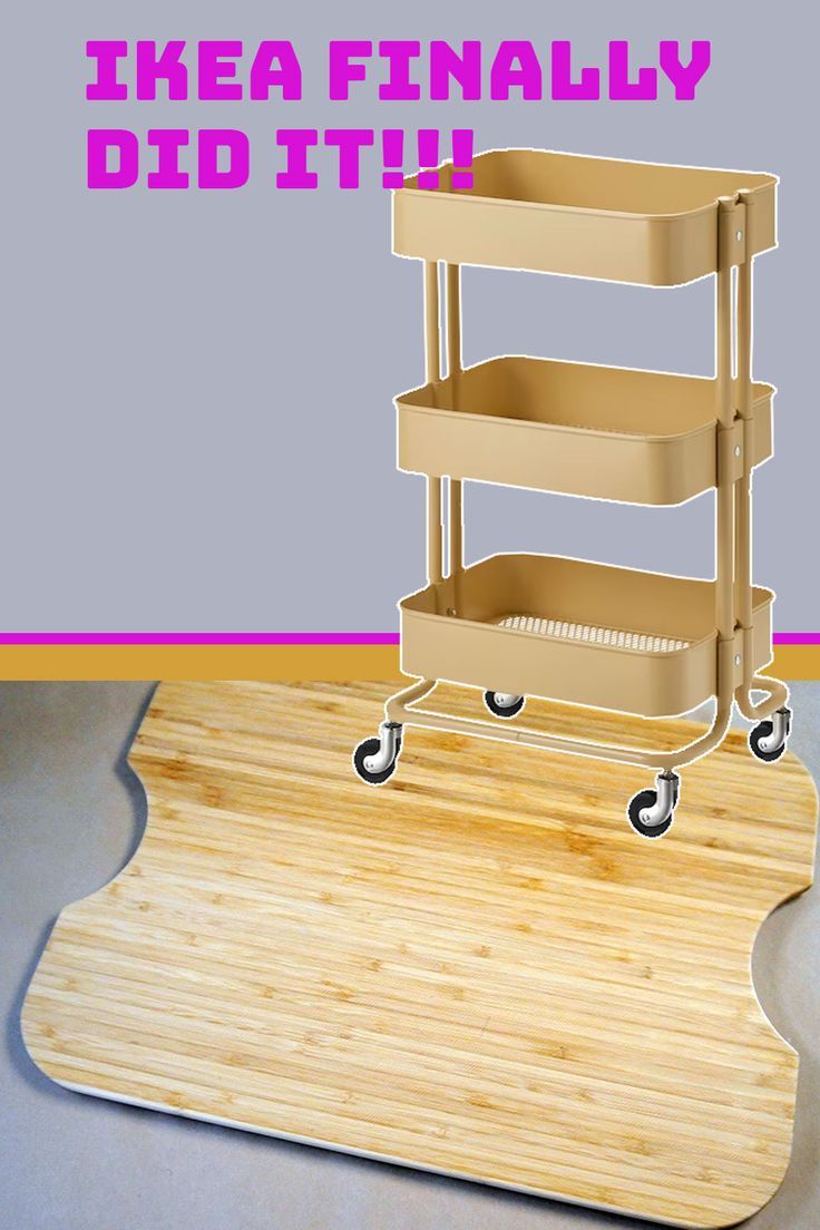 there is a wooden cart with three shelves on it and the words ikea finally did't