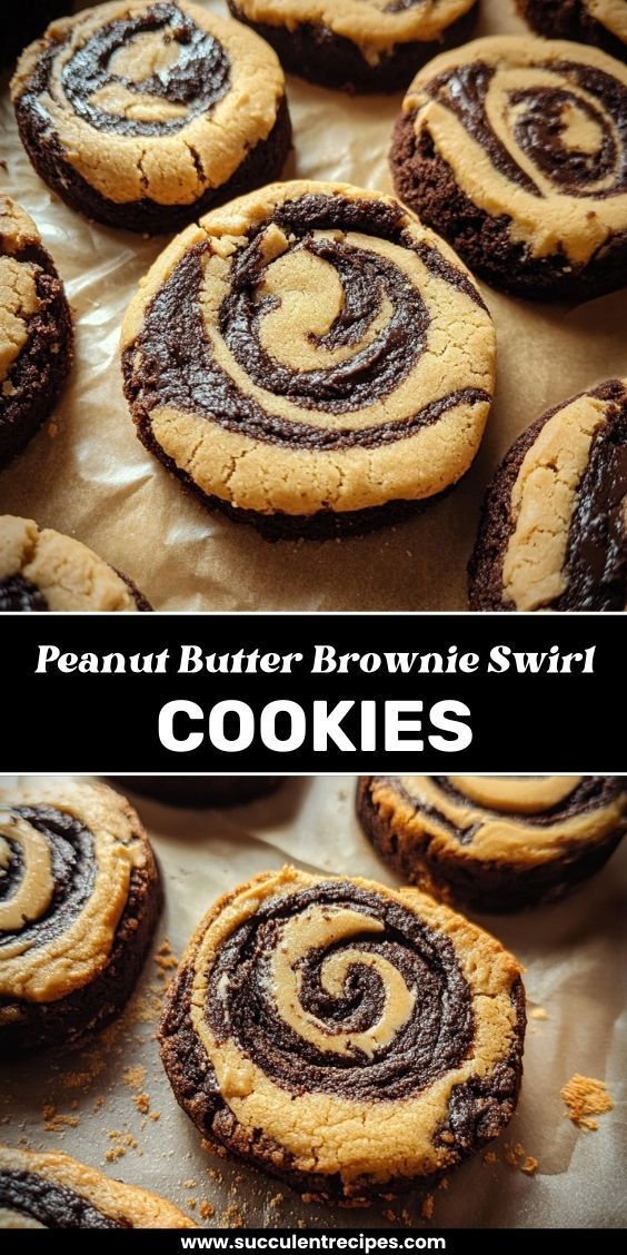 peanut butter brownie swirl cookies are on the baking sheet and ready to be baked