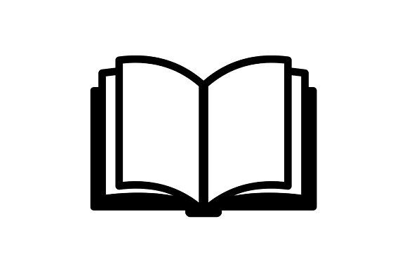 an open book on a white background with the text reading is written in black and white