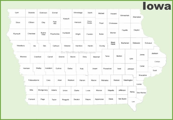 Iowa county map