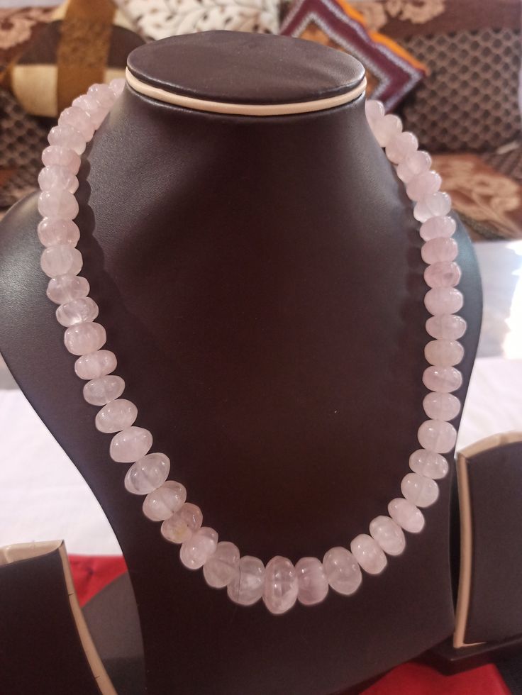 20'' 629 Natural Rose Quartz Carving Pumpkin 12-17 Beads Gemstone Necklace Stone - Rose Quartz 1. Weight - 629 Carat, 20 INCH, Size - 12-17mm Shape :- Pumpkin Polish :- Handmade Purity :- 100% Natural Gemstone color - pink Rose Quartz is also the most powerful protector of the mineral kingdom, creating a shielding force throughout the aura and strengthening natural energies from within. It protects against the negativity and misfortunes of this world, and provides safe exploration into alternate Rose Quartz Gemstone Beads Crystal Necklace, Rose Quartz Gemstone Beaded Necklace, Rose Quartz Crystal Necklace With Gemstone Beads, Rose Quartz Faceted Beads Necklace, Rose Quartz Crystal Necklace With Round Gemstone Beads, Rose Quartz Beaded Necklaces With Faceted Beads, Beaded Rose Quartz Necklaces With Faceted Round Beads, Rose Quartz Necklace With Faceted Round Beads, Rose Quartz Beaded Necklaces With Natural Stones