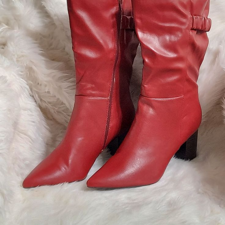 These Boots Are Just Below The Calf. Just Right For Slacks, Jeans, Or A Skirt. The Shaft Is 8 Inches. The Square Heel Is 3.25 Inches. The Height Of The Boot Is 12" From The Arch Upward. These Boots Have A Wide Shaft And Just Right If You Require More Room In The Calf Area. Two Colors, Brown And Red. Send A Message When Ordering With Your Color Selection. The Arch, Colors Brown, Shoes Dress, The Square, Journee Collection, Shoes Heels Boots, Shoes Women Heels, In The Heights, Heeled Boots