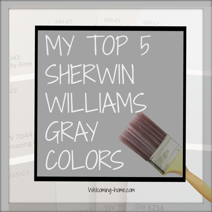 a person holding a paintbrush with the words my top 5 sherwin williams gray colors