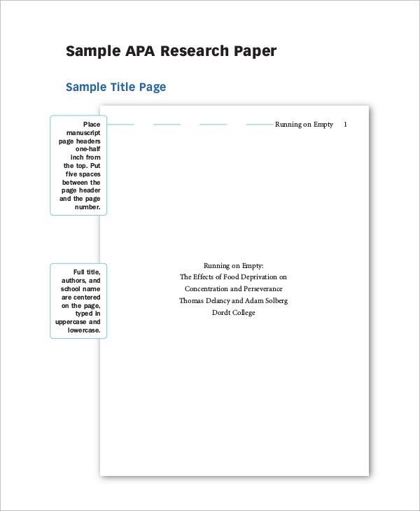 sample apa research paper template