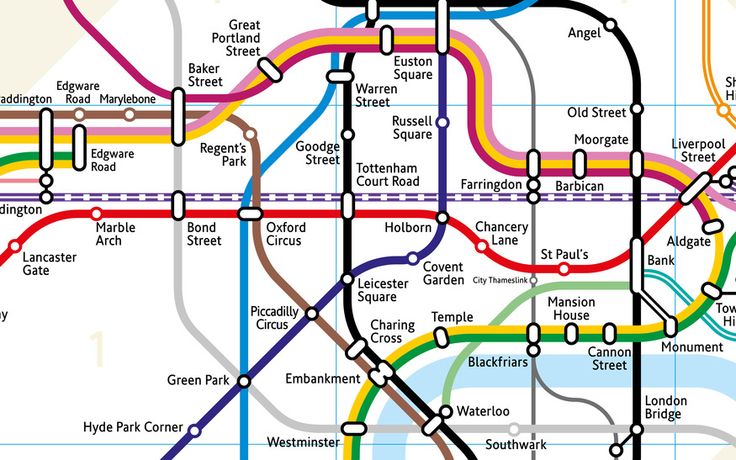 a subway map with all the major lines