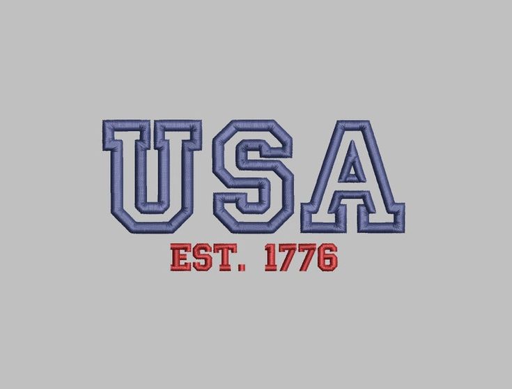 the word usa in blue and red on a gray background