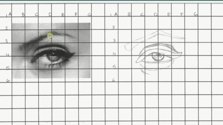 an eye is shown in the middle of a grid