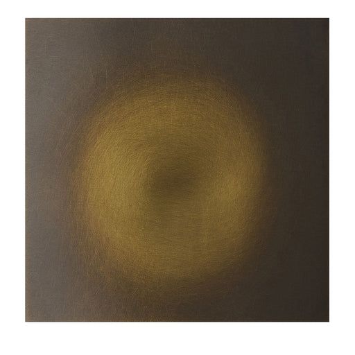 an abstract painting in gold and black