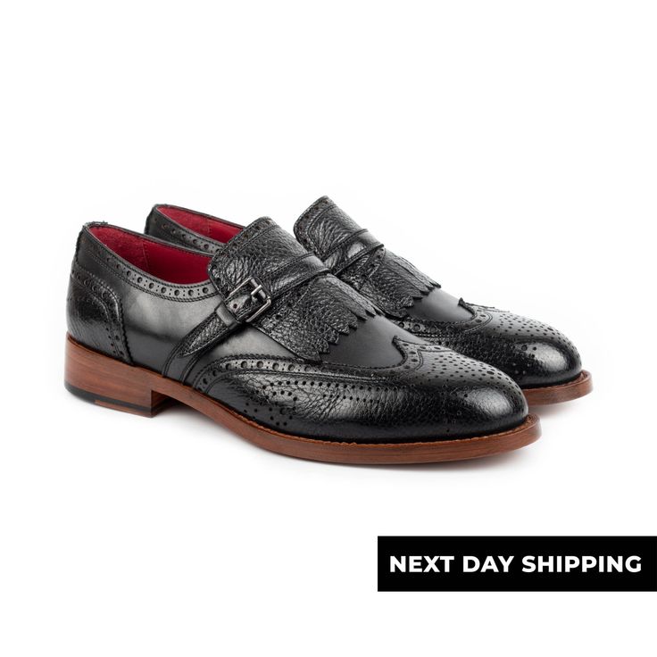 - Estimated Delivery Time depends on inventory availability. - In-stock orders are usually delivered within 1-4 business days. - For out-of-stock orders, it usually takes 4 - 6 weeks to be produced and delivered. Please check product descriptions for details. - Please note that orders do not ship on Saturdays and Sundays. MAUNA Model: Single Monk Strap Upper Material: Calf & Deer Leather Outsole Material: Double Leather Construction Method: Blake-Stitched For further information please contact us. Monk Strap Shoes With Stitched Sole For Semi-formal, Semi-formal Monk Strap Shoes With Stitched Sole, Black Wingtip Monk Strap Shoes With Brogue Detailing, Black Monk Strap Wingtip Shoes With Brogue Detailing, Black Monk Strap Shoes With Brogue Detailing, Black Monk Strap Shoes With Leather Sole And Wingtip, Black Monk Strap Shoes With Stitched Sole, Classic Black Monk Strap Shoes With Stitched Sole, Wingtip Dress Shoes With Stitched Sole For Business