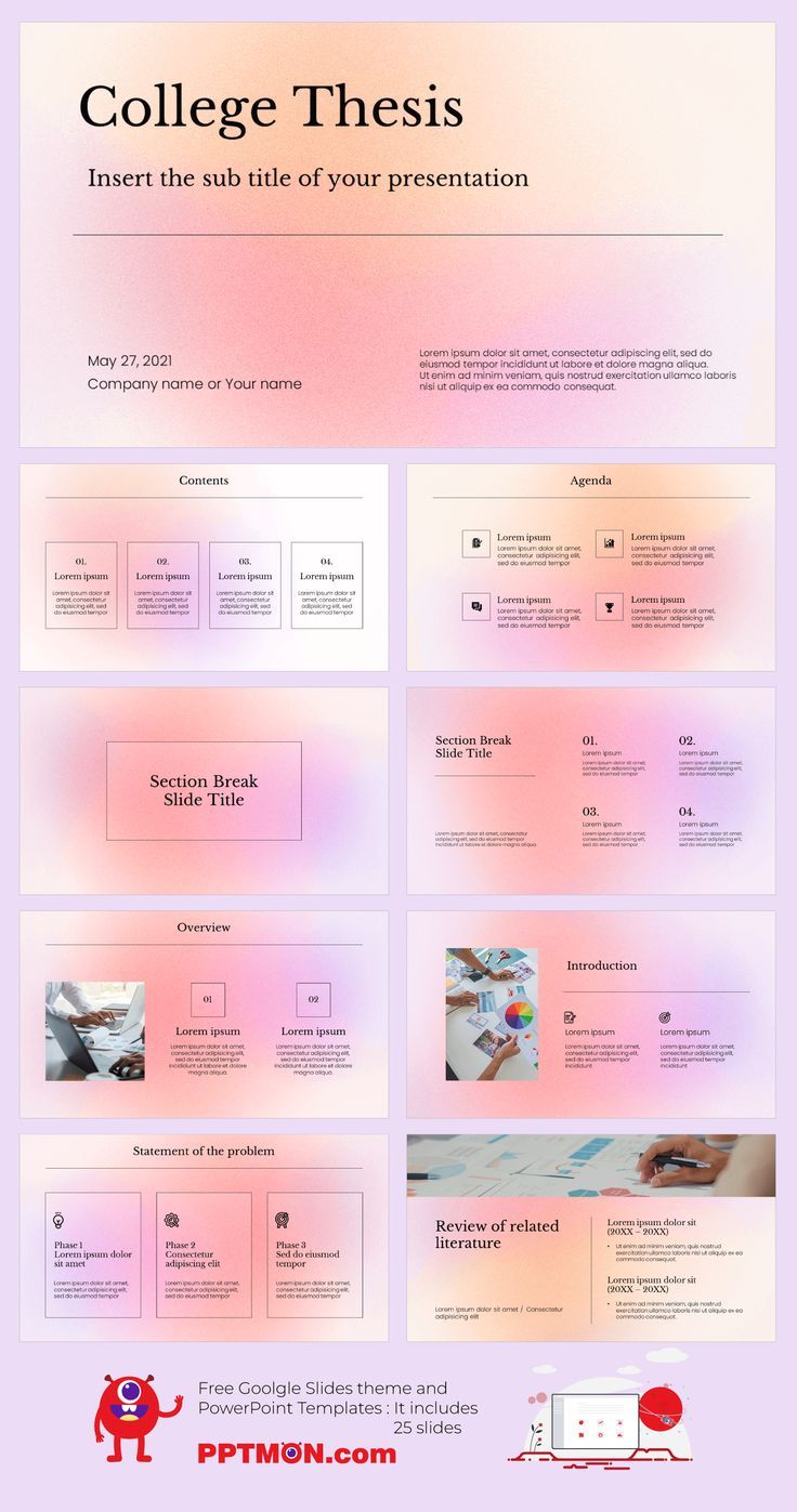 Gradients College Thesis Free Presentation Template – Google Slides Theme and PowerPoint Template

#FREEPPTTEMPLATE, #PPTDESIGN, #POWERPOINTDESIGN, #POWERPOINTTEMPLATE, #GOOGLESLIDES, #GOOGLESLIDESTHEME, #GOOGLEPRESENTATION, #PRESENTATIONDESIGN, #FREEPOWERPOINTTEMPLATES Powerpoint Inspo School, Powerpoint Ideas School, School Presentation Ideas Google Slides, All About Me Google Slides Ideas, Google Slides Layout Ideas, Google Slides Inspo School, Beautiful Slides Presentation, College Presentation Slides, Preppy Google Slides Ideas