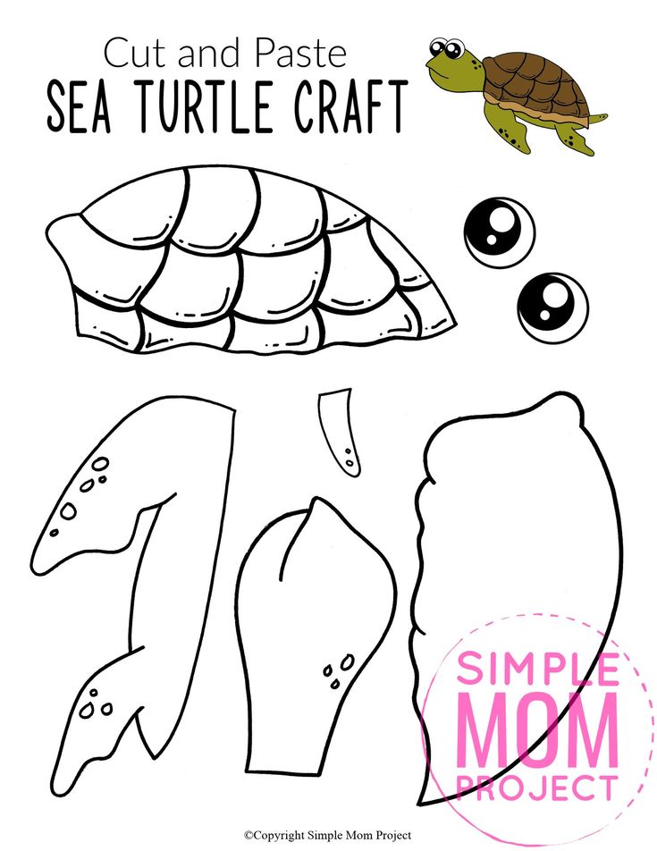 the cut and paste sea turtle craft is shown with instructions to make it look like they are