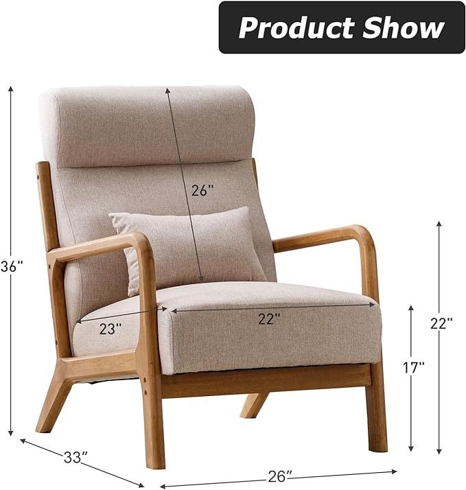 a chair with measurements for the seat and back, in front of a white background