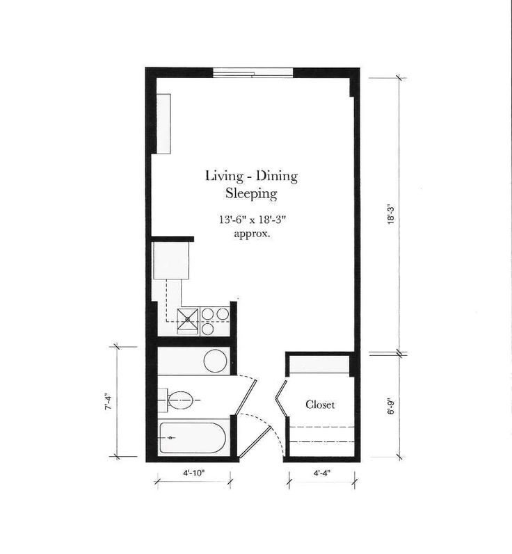 the floor plan for an apartment with one bedroom, two bathrooms and a living room