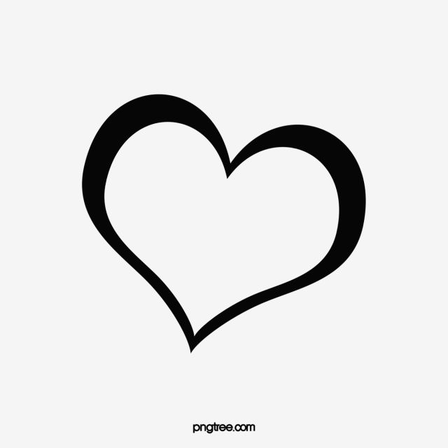 a black and white heart on a white background