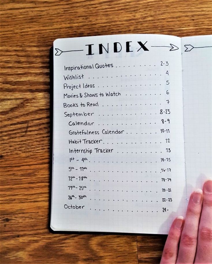 a person's hand is holding an index book on top of a wooden table