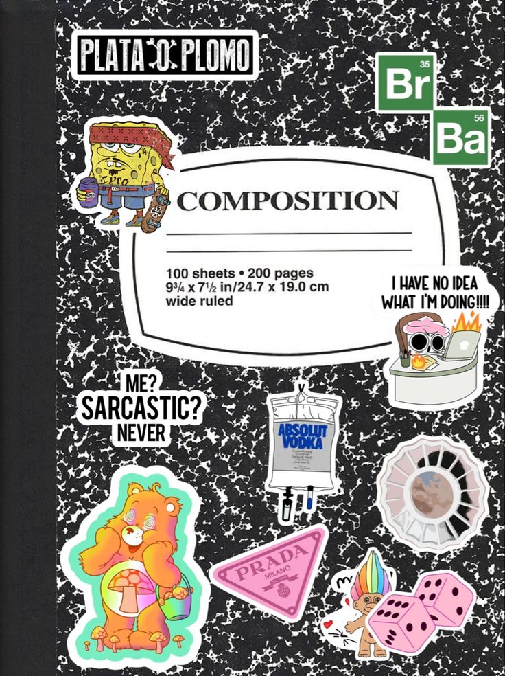 the back cover of a book with stickers on it