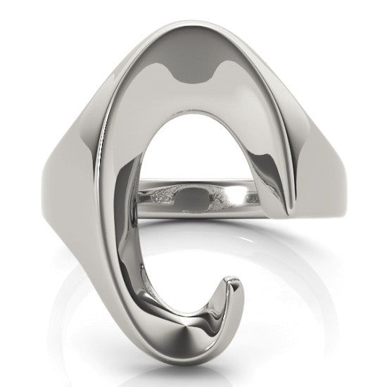 a silver ring that is shaped like an object