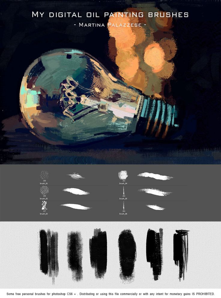 an image of a light bulb that is being used as a poster for painting brushes