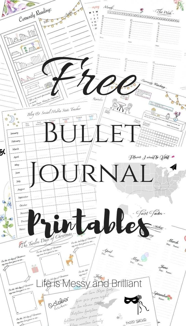 FREE BULLET JOURNAL PRINTABLES, weekly spreads, tracker templates, bullet journal stickers, bullet journal ideas, #bujoprintables #bulletjournal Online Bullet Journal, Free Bullet Journal Printables, Bullet Journal Calendrier, Bullet Journal Layout Templates, Bullet Journal Template, How To Bullet Journal, Planner Diario, Bullet Journal Ideas Templates, To Do Planner