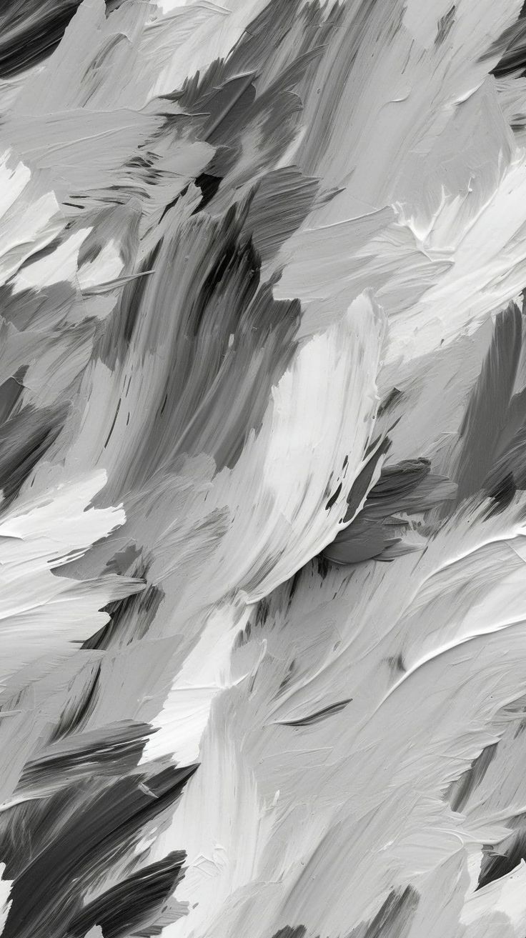 black and white abstract painting with brush strokes