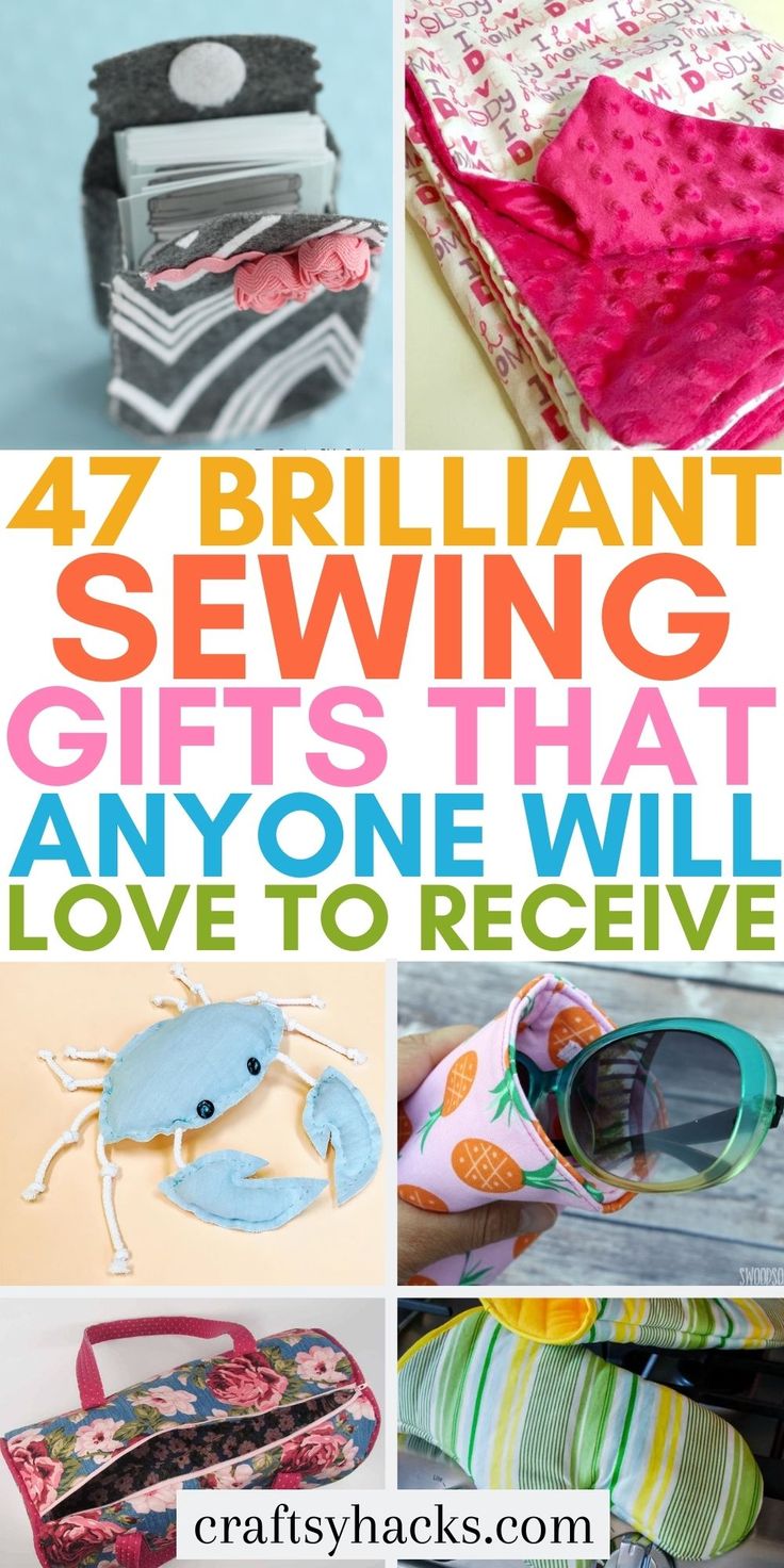 the words, 47 brilliant sewing gifts that anyone will love to receive are shown