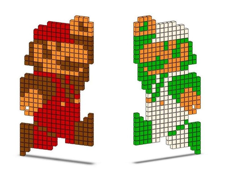 an image of mario and luigi in pixel art