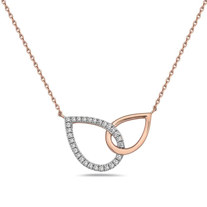 Birmingham Jewelry Item Number: BJNK13339KD Women's Gold And Diamond Necklace 2 TearDrop Shaped Gold and Diamonds 14K Rose Gold Chain Included: 16" - 18" Adjustable Diamond: 29 round 0.12ct *The possibilities are not limited to the options in the dropdown. For pricing on further customizations & special options, please call: 1-586-939-5100 Rose Gold Teardrop Necklace Fine Jewelry, Rose Gold Teardrop Diamond Necklace, Rose Gold Diamond Teardrop Necklace, Rose Gold Teardrop Pendant Necklace In Fine Jewelry Style, Rose Gold Drop Necklace For Anniversary, Rose Gold Teardrop Necklace For Anniversary, Rose Gold Teardrop Diamond Necklace Fine Jewelry, Fine Jewelry Rose Gold Teardrop Diamond Necklace, Rose Gold Teardrop Necklace For Formal Occasions