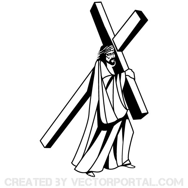 jesus carrying the cross coloring page